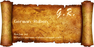 German Ruben névjegykártya